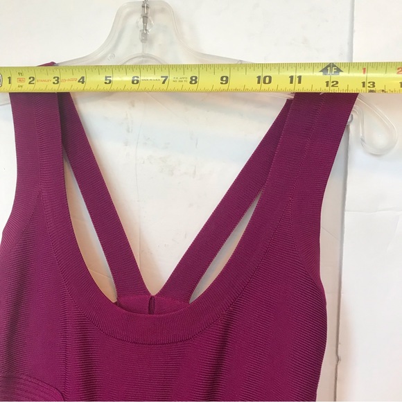 Guess Chevron Mirage Bandage Dress Bodycon V-Neck Mini Stretch Sleeveless Sexy - Picture 12 of 16